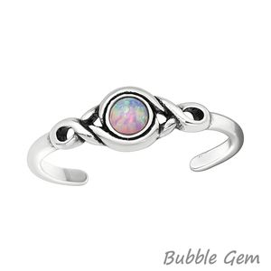 Zehenring Silber 925: Zehring mit Opal Bubble Gem