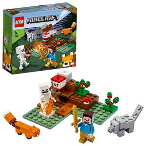 LEGO 21162 Minecraft Das Taiga-Abenteuer Bauset mit Figuren: Steve, Wolf und Fuchs, Spielzeug für Kinder ab 7 Jahren