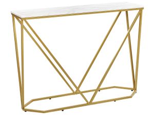 BELIANI Konsolentisch Marmoroptik Weiß / Gold Modern Elegant Edel Glamour Design für Wohnzimmer Schlafzimmer Flur