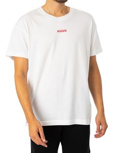 HUGO Herren Verknüpftes Lounge-T-Shirt, Weiß L