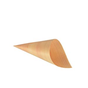 Papstar Fingerfood - Spitztüten, Holz "pure" Ø 6,5 cm · 12,5 cm, 10 x 50 Stück