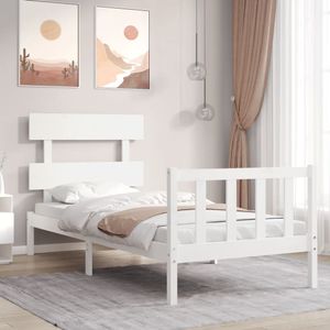 Maison Exclusive Rám postele s čMaison Exclusive bílý 100 x 200 cm masivní dřevo