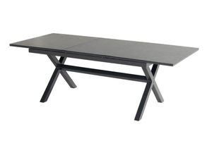 HARTMAN Xanadu / da Vinci Sitzgruppe, xerix/natur, Alu/Teak/Glaskeramik, 6 Dining Sessel, 160/220x100cm,Teak Armlehnen