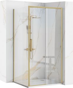 Rea Eckduschkabine Rapid Slide 120X90 Brush Gold