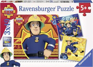Hasič Sam - 3 x 49 dílků puzzle "V případě nebezpečí volejte Sama"