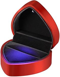 Ringbox mit LED Licht Ringschachtel Herzfoem Schmuckkästen für Ring Halskette Anhänger