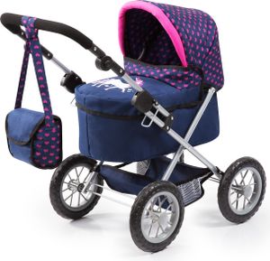 Bayer Design 13054AA Puppenwagen Trendy mit Tasche, verstellbarer Griff, blau, rosa, Einhorn