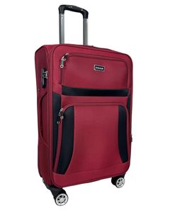 My Travel Bag 3090 Stoffkoffer 4-Rollen Trolley Koffer Reisekoffer Tasche Reisetasche Leicht rot-1-XL