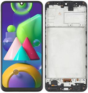 LCD displej a dotykové sklo, náhradný displej pre Samsung Galaxy M21 M30 M30s M31 (OLED) s rámom, náhradné diely pre smartfón