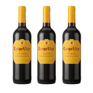 Campo Viejo Tempranillo 3er Set, Spanischer Rotwein, Wein, Alkohol, Flasche, 13.5 %, 3x750 ml, 60000100