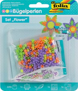 folia Bügelperlen Set FLOWER mehrfarbig