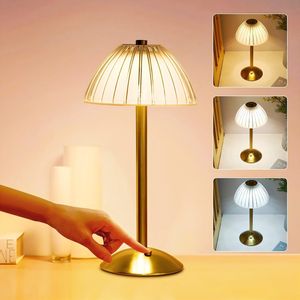 LED Schreibtischlampe, Tischlampe Kabellos dimmbar, 3 Lichtfarben Nachttischlampe, Tischleuchte für Wohnzimmer, Schlafzimmer