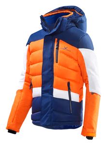 BLACK CREVICE - Kinder/Jugend Ski- und Snowboardjacke | Farbe: Blau/Orange | Größe: 128