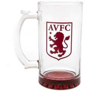 Aston Villa FC - Hrnček na pivo, Crest SG21167 (jedna veľkosť) (transparentná/vínová červená)