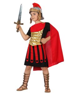 Mutiger Römer Kinderkostüm Krieger schwarz-rot