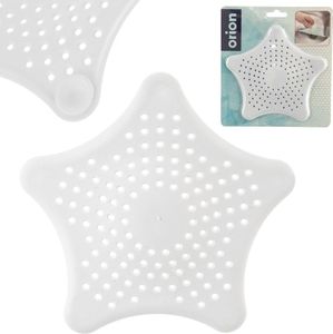 Orion Abflusssieb Spülsieb Spülbeckensieb mit Saugnäpfen Filter Sieb weiß 16 cm