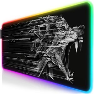 Titanwolf RGB Gaming Mauspad, Mousepad XL 800 x 300mm verbessert Präzision & Geschwindigkeit, Epsilon