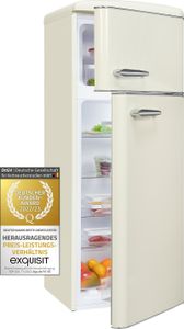 Exquisit Retrokühlschrank RKGC270-45-H-160E magnolienweiss | Standgerät | 206 l Volumen | magnolienweiß