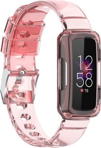 Strap-it Fitbit Luxe Clear TPU-Armband (Transparent-Pink)
