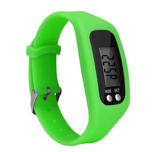 Sport Laufen Silikon Schrittzähler Kalorien Schrittzähler Digitaluhr Armband-Grün