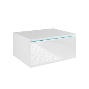 Livinity® Nachttisch Samira, 49 x 23 cm Mit LED Beleuchtung, Weiß