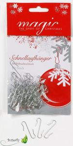 Kugelaufhänger für Christbaumkugeln, 50 Stück, Farbe:silber
