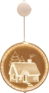 3D-Dekolichter mit Saugnapf und Fernbedienung für Fenster, Wege und Schlafzimmer, modern, Weihnachtshaus