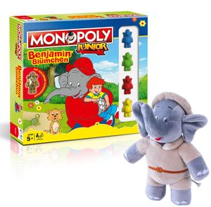Monopoly Junior Benjamin Blümchen Brettspiel Gesellschaftsspiel + Plüschfigur mit Sound 22cm