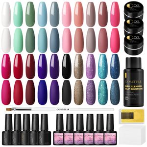 COSCELIA 20 Farben Gel Nagellack Set mit 3 Farben UV Nagelgel Set Reichhaltige Maniküre Werkzeuge Slip Solution Top Coat und Base Coat Matte Top Coat