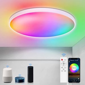 Smart LED Deckenleuchte 30W RGB Dimmbar WiFi Deckenlampe mit Fernbedienung, Kompatibel mit Alexa Google Home