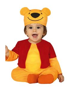 gelb rotes Bären Baby Kostüm, Größe:86/92