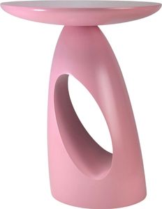 Beistelltisch ISLAND 40 / Kaffeetisch - Sofatisch - Laptoptisch - Nachttisch - Pflanzentisch / Oval 32 x 40 / Gedrechseltes massives Buchenholz / Hellrosa