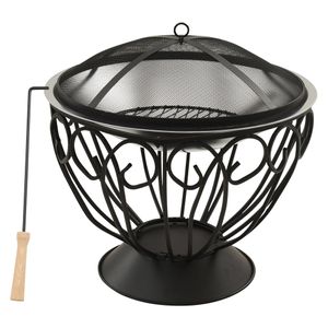 Hommie mobel 2in1 Feuerschale und Grill mit Schürhaken 59x59x60 cm Edelstahl 2023