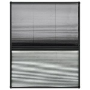 vidaXL Plisowana moskitiera do okien aluminiowych 60x80 cm z żaluzjami