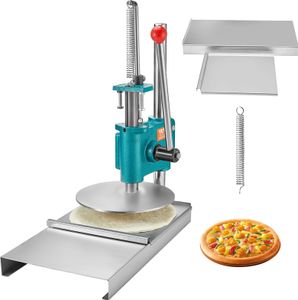 VEVOR Ruční lis na těsto na pizzu 24 cm, 5 mm silný výrobní stroj na lisování těsta na pizzu, kuchyňský lis na těsto na pizzu, komerční nerezový strojek na těsto stříbrný