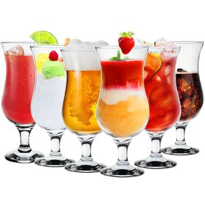 Cocktailgläser 6er Set Longdrinkgläser 420ml Biergläser | Trinkgläser Transparent Glas Bauchig | Longdrinkgläser Set Stabil Spülmaschinenfest