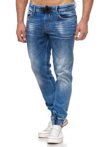Tazzio Herren Jeans Regular Fit im Jogger-Stil 17506 Blau L