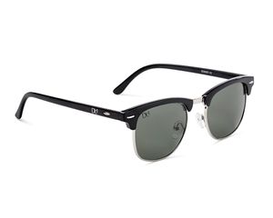 DICE Retro Sonnenbrille für Damen und Herren - Club Style - Shiny Black/Smoke