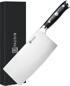 PAUDIN D4 Chinesisches Kochmesser 18 cm – Profi-Küchenmesser – Hochwertiger Kohlenstoffstahl – Ergonomischer G10-Griff – Präzise & langlebig