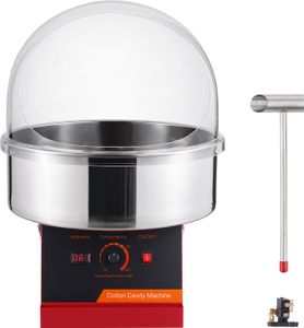 SucceBuy 1000W komerčný výrobník cukrovej vaty, výrobník cukrovej vaty s krytom, červený