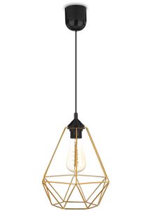 HowHomely | Hängelampe - Paris Diamond - 24 cm - Kupfer - Glamour-Stil - Geometrisches Design - Hängeleuchte