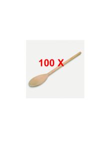 100 Stück = Kochlöffel, ovale Form aus Holz 35 cm