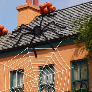 Halloween Spinnennetz mit Riesen Spinne, 200sqft Dehnbares Dichtes Spinnenweben Für Halloween Outdoor & Indoor Dekorationen