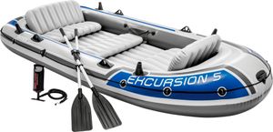 INTEX 68325NP Łódź "Excursion 5" SET z aluminiowym wiosłem + pompka #68614, do 600kg, 366x168x43cm