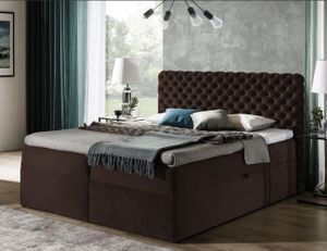 Čalúnená posteľ 180x200 CLARITA - hnedá + topper ZDARMA Čalúnená posteľ 180x200 CLARITA - hnedá + topper ZDARMA