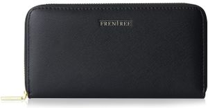 FRENTREE® Damen Geldbörse groß mit RFID-Schutz, 100% , elegantes Portemonnaie mit Handyfach, Farbe:Mitternachtsschwarz