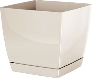 kvetináč 10x10cm Coubi Square P DUKP100-CY728 krémový plastový PROSPERPLAST