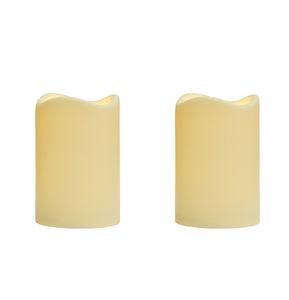 2 ks bezplamenné svíčky Led Tealight s automatickým časovačem Falešná svíčka v slonovině Wave Open