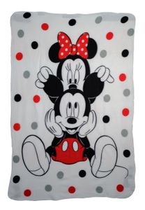 fleecedecke Mickey & Minnie junior 100 x 140 cm weiß