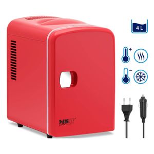 MSW Mini-Kühlschrank 12 V / 230 V - 2-in-1-Gerät mit Warmhaltefunktion - 4 L  - Rot